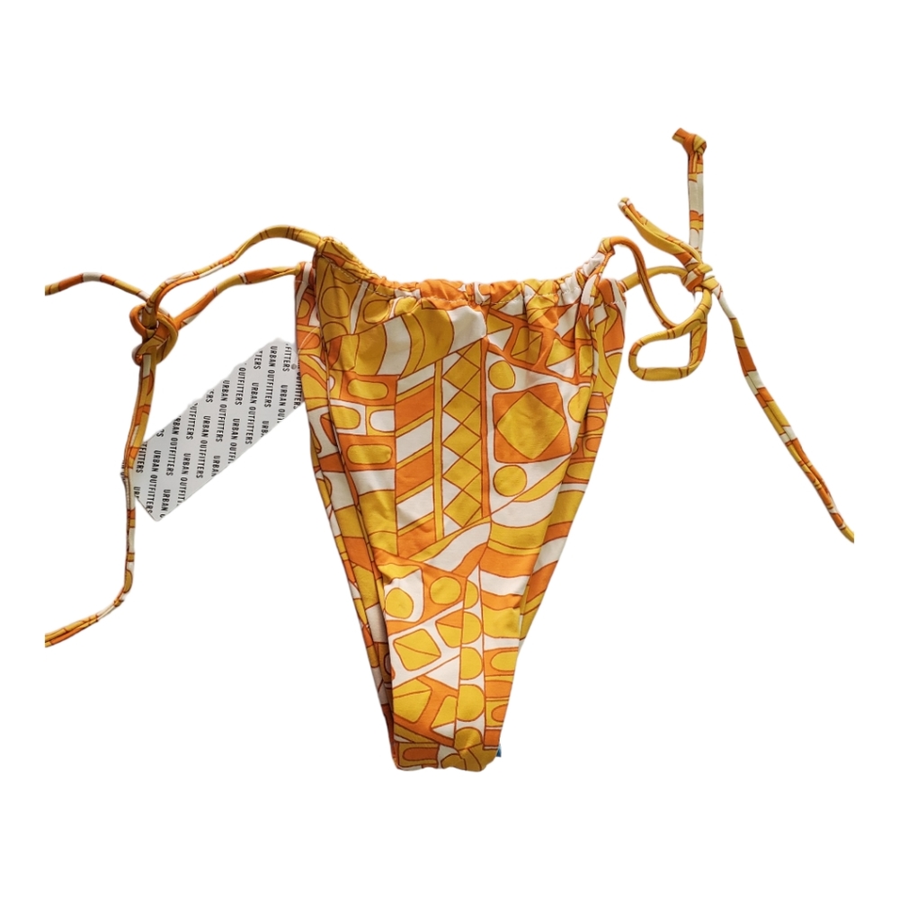 Urban Outfitters 70's Vibe Psychedelic Pattern Orange Bikini Bottoms XL